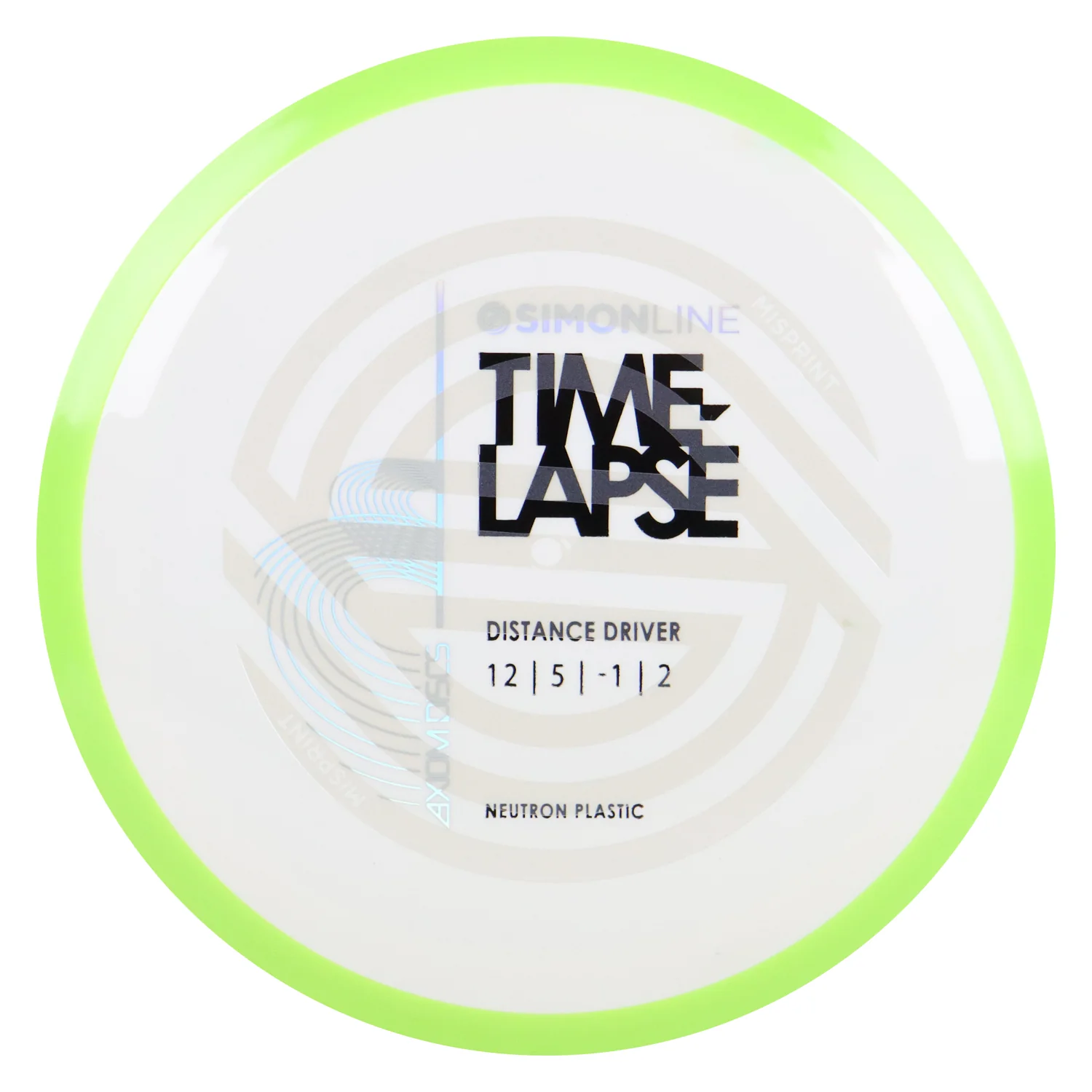 Axiom Disc Golf Simon Line Neutron Time-Lapse Retooled Misprint Distance Driver 12/5/-1/2 - Image 8