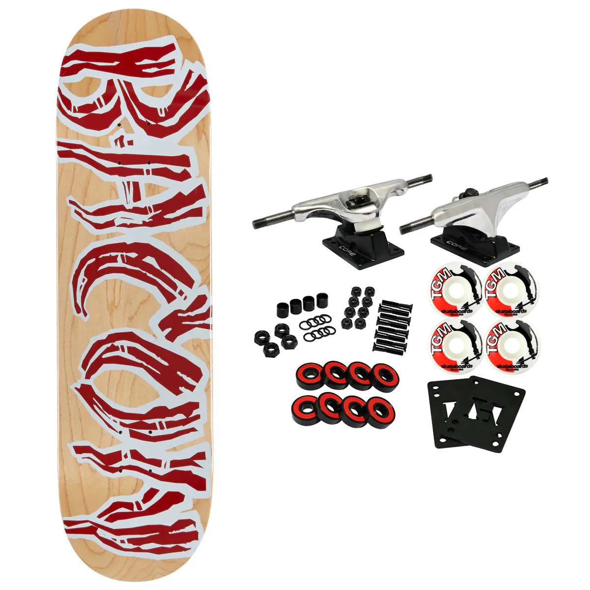Bacon Skateboard Complete Logo Veneer Natural 8.75" x 32.63"