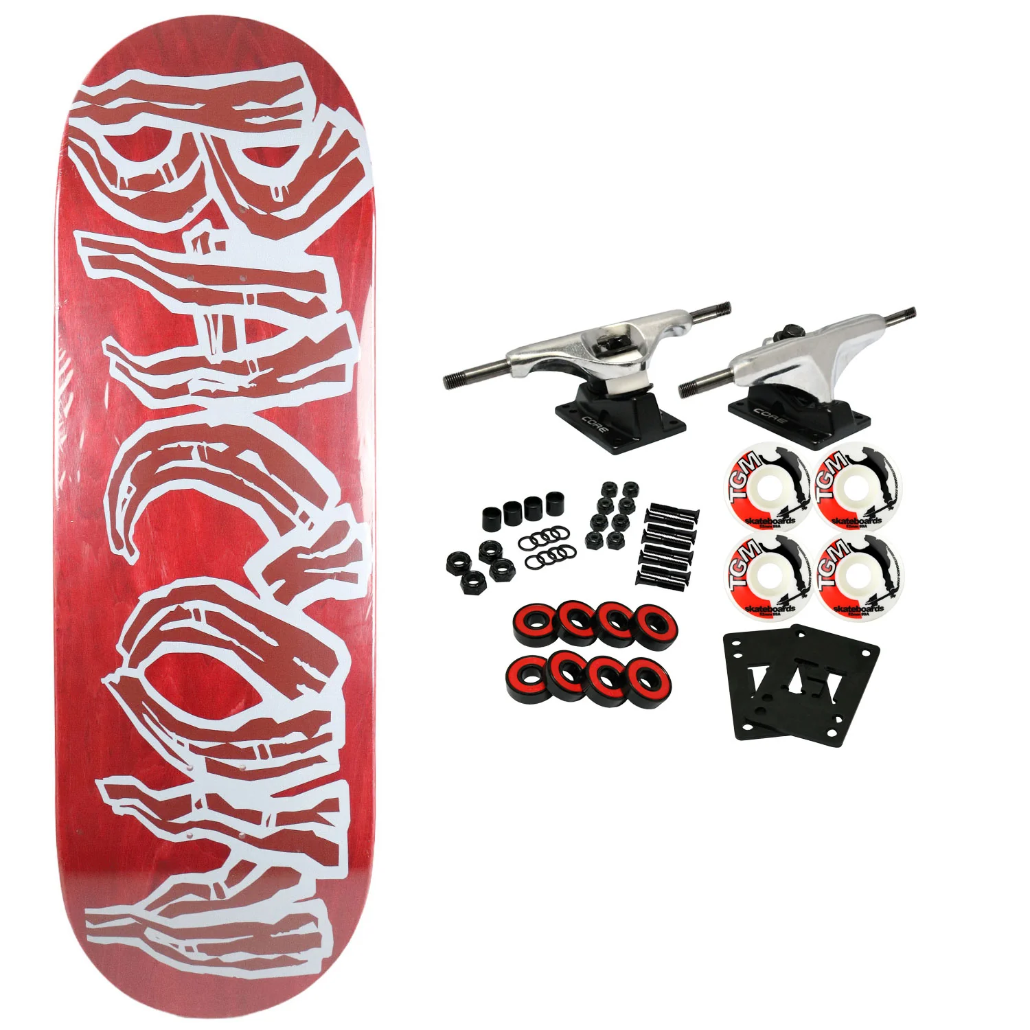Bacon Skateboard Complete Logo Veneer Red 10" x 33"