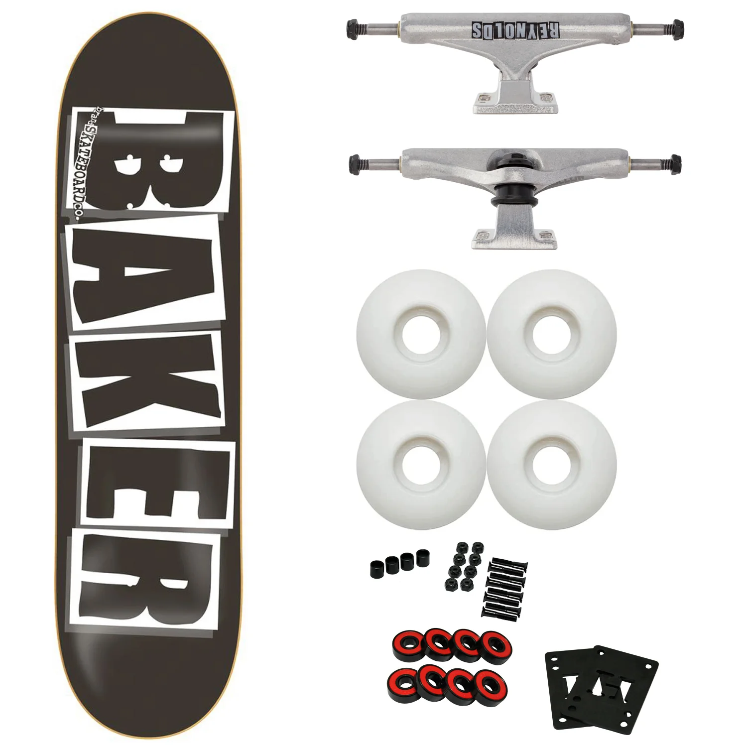 Baker Complete Logo Black 8.125" with Independent Reynolds Hollow Trucks, 52mm 95A Wheels