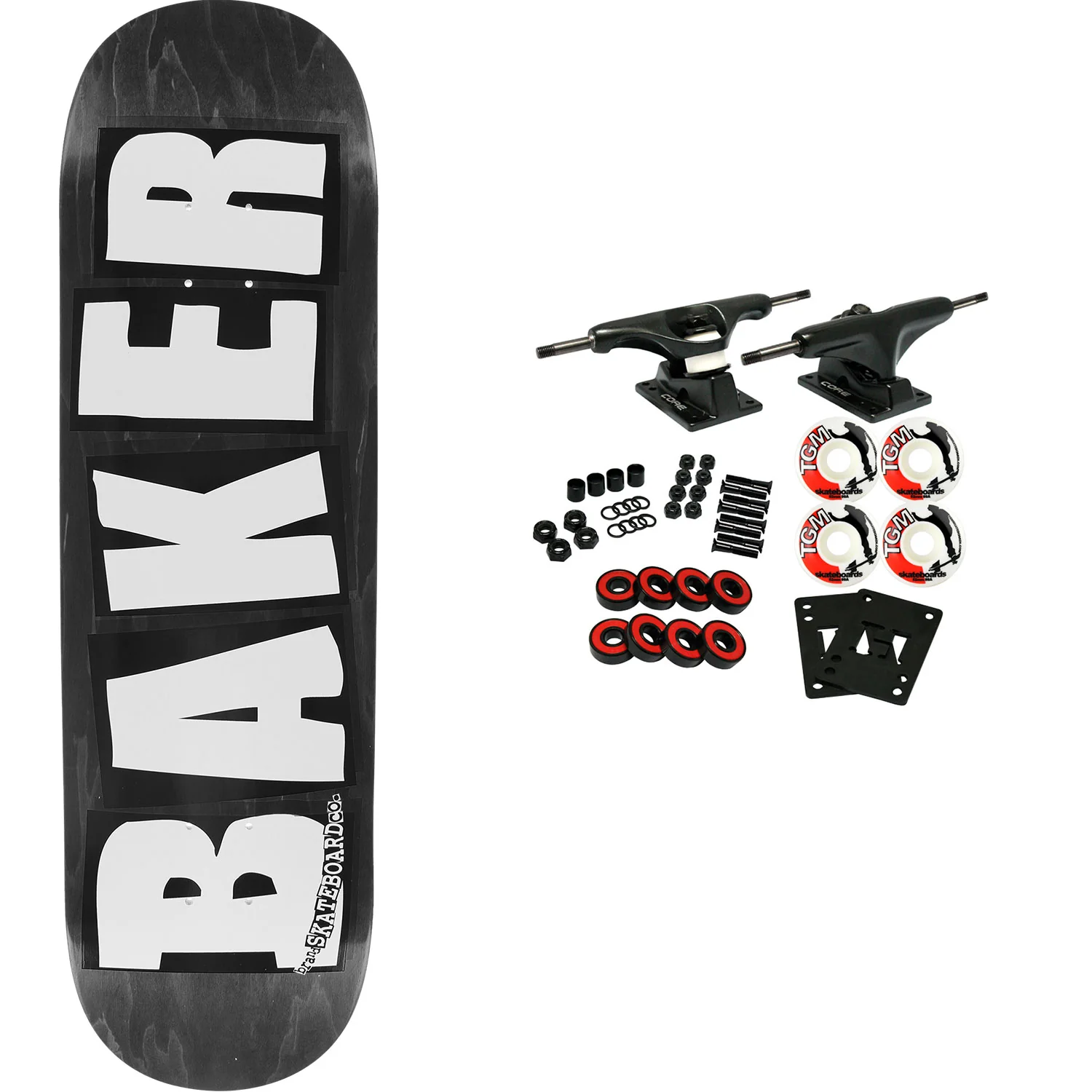 Baker Skateboard Complete Brand Logo Veneers B2 Black 8.25"