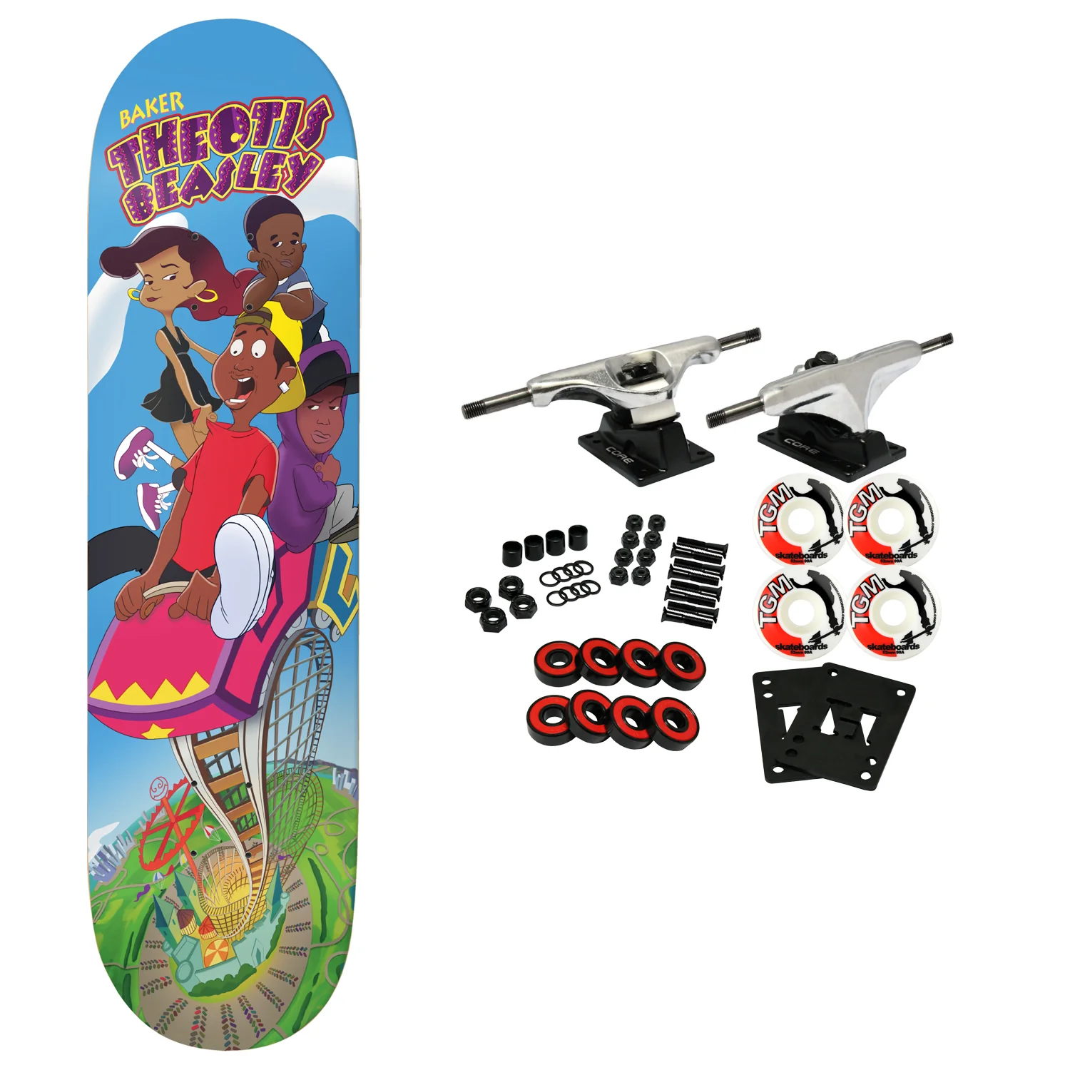 Baker Skateboard Complete Theotis Beasley Roller Coaster Blue 8.25" x 31.875"