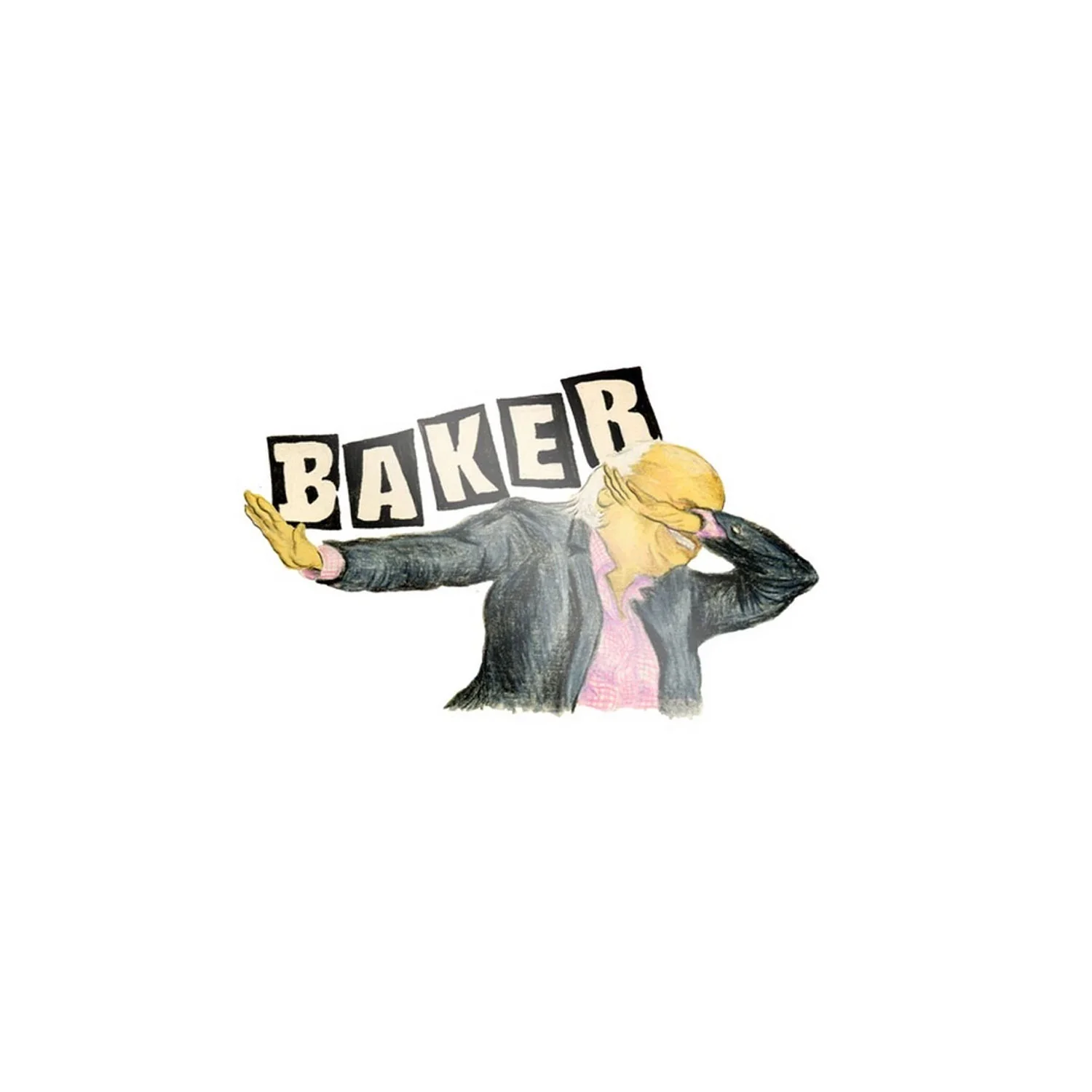 Baker Skateboard Sticker Tim Robinson I Think You Should Leave - You Flinch Paul 5.25" x 3.25"