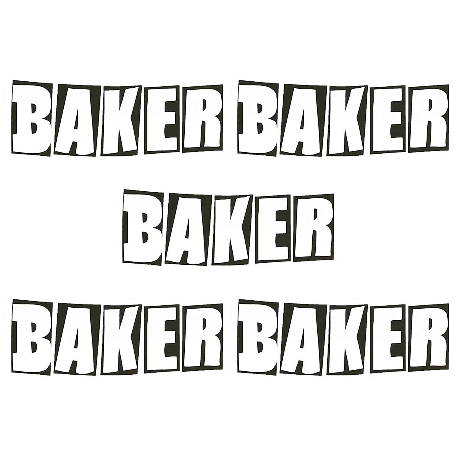 Baker Skateboards Clear Mylar Sticker Brand Logo 8.5" x 3" 5-Pack