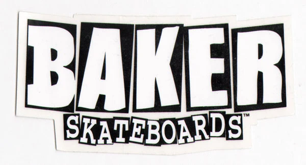 Baker Skateboards Clear Mylar Sticker OG Skateboard Logo 2.5" x 4"