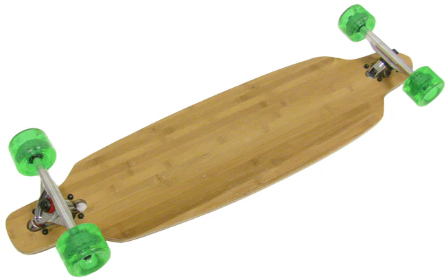 Bamboo top/bottom Drop Through Longboard Complete - Green Grip