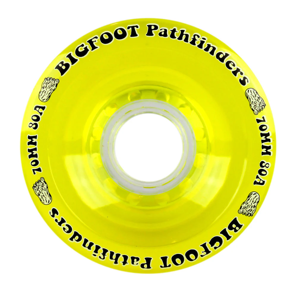 Bigfoot Longboard Wheels - 70mm 80a Pathfinders Yellow - Image 2