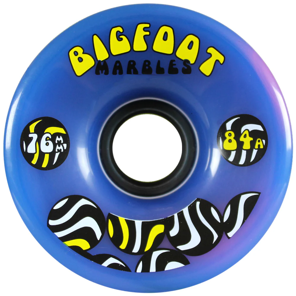 Bigfoot Longboard Wheels - 76mm Marble Swirl - Blue/Pink - Image 2