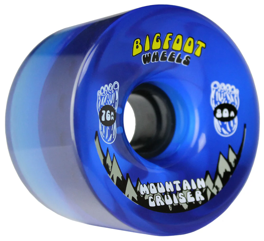 Bigfoot Longboard Wheels - 76mm Mountain Cruiser Translucent Blue - Image 3