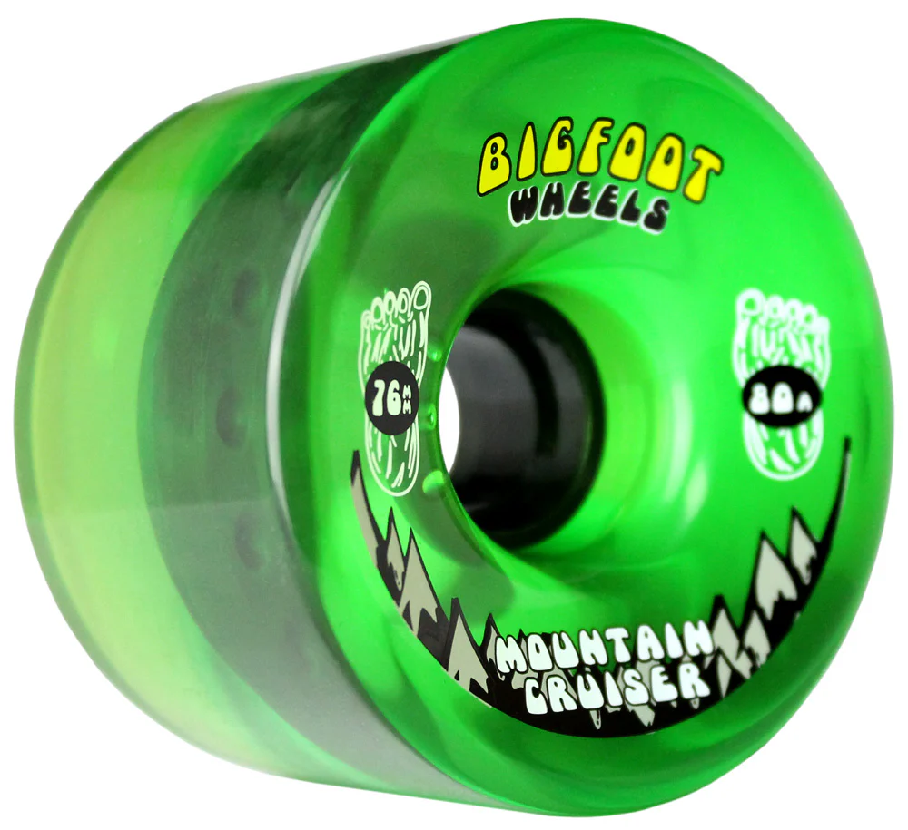 Bigfoot Longboard Wheels - 76mm Mountain Cruiser Translucent Green - Image 3