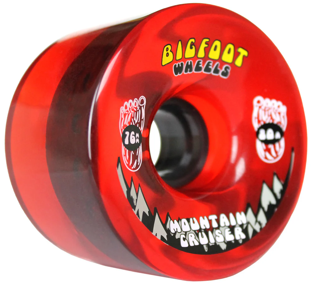 Bigfoot Longboard Wheels - 76mm Mountain Cruiser Translucent Red - Image 3