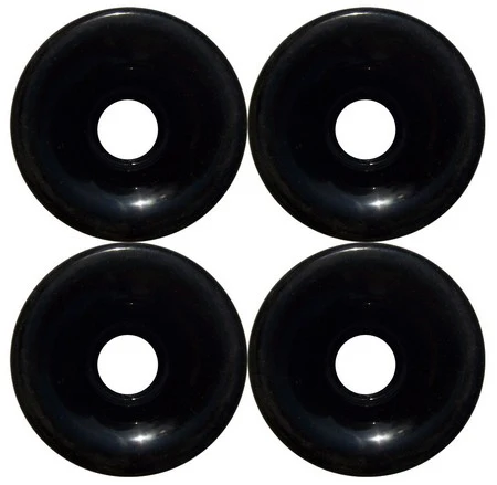 Blank Longboard Wheels 4 pack - 76mm Solid Black