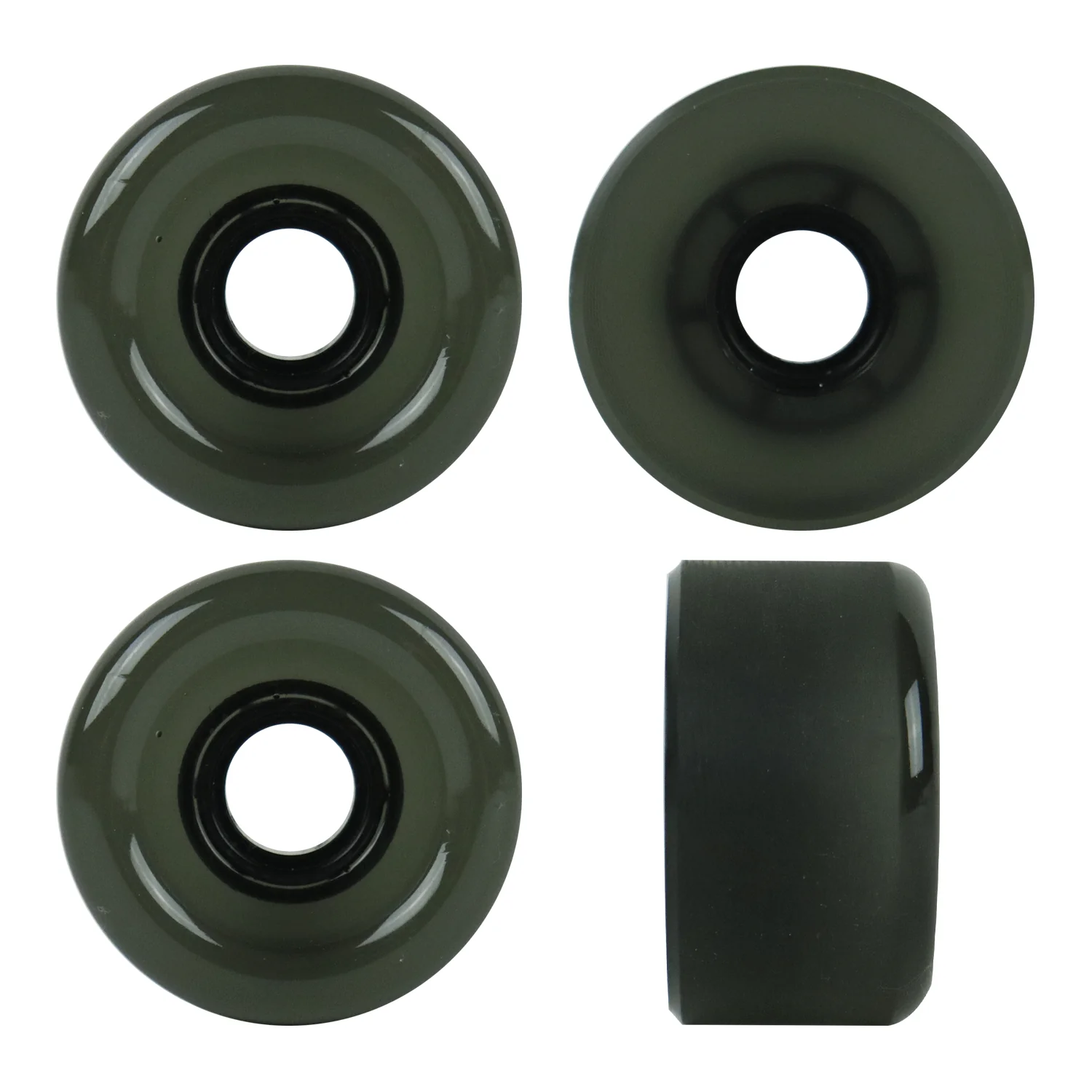 Blank Longboard Wheels 65mm x 36mm Smoked Black USA Rearset Shaved 78A