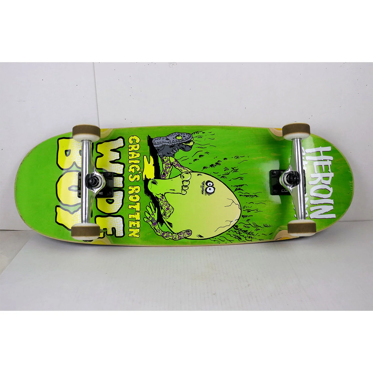 Blem Heroin Skateboard Complete Craig Questions Rotten Wide Boy Green 10.75" x 31.3"