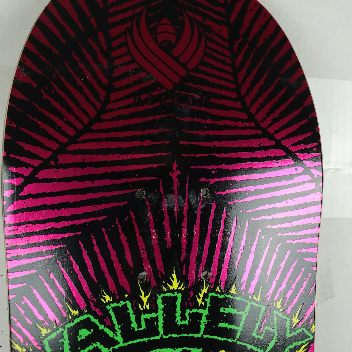 Blem Powell Peralta Skateboard Deck Flight Mike Vallely Elephant Pink Foil 8.63" with Grip - Image 4