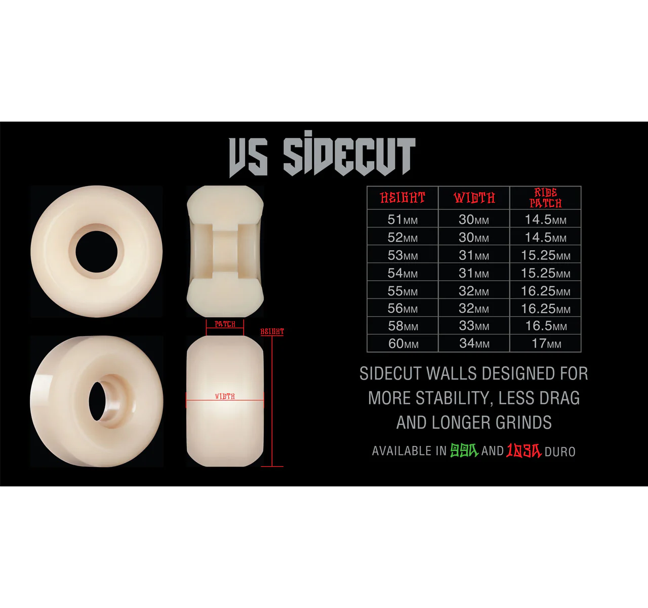 Bones Skateboard Wheels 51mm STF V5 Sidecuts 103A White - Image 3