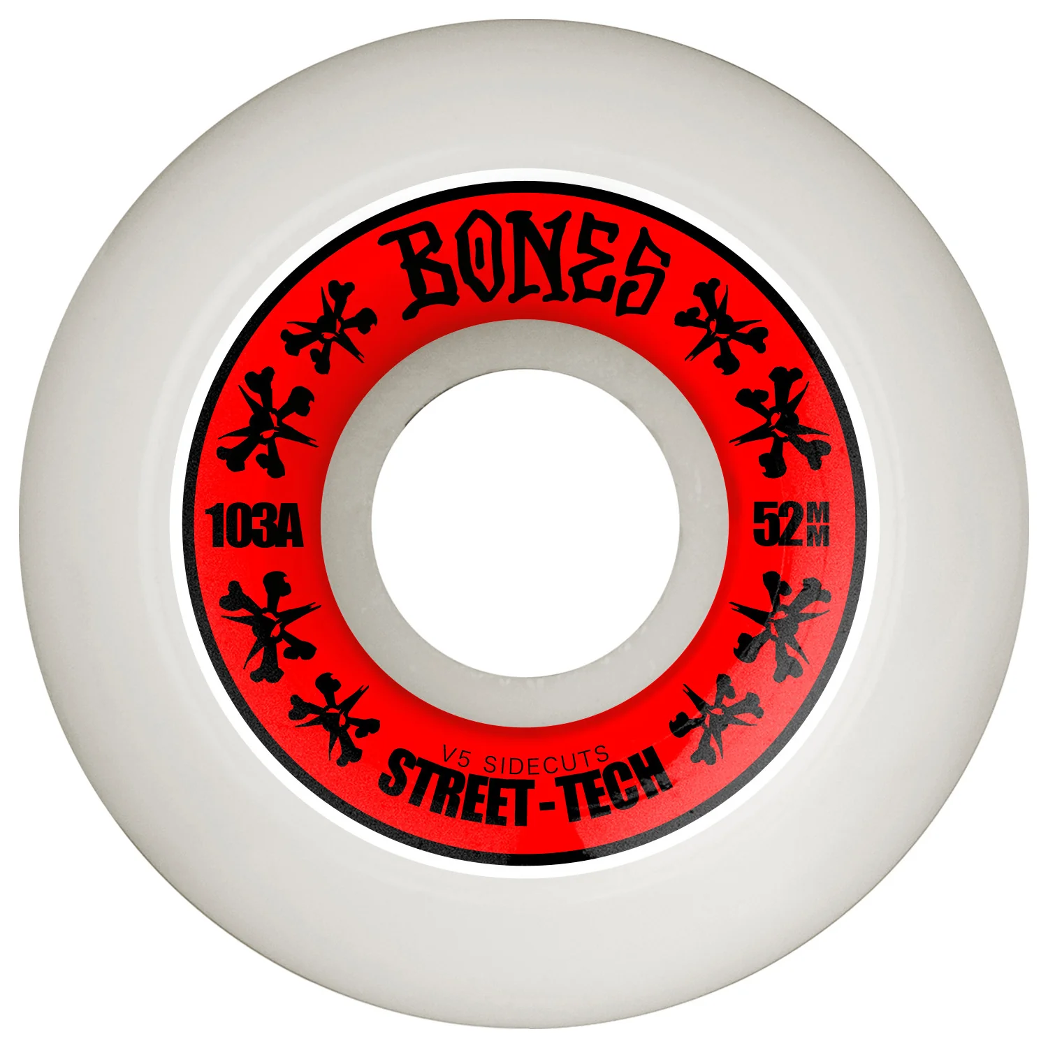 Bones Skateboard Wheels 52mm STF V5 Sidecuts 103A White - Image 2