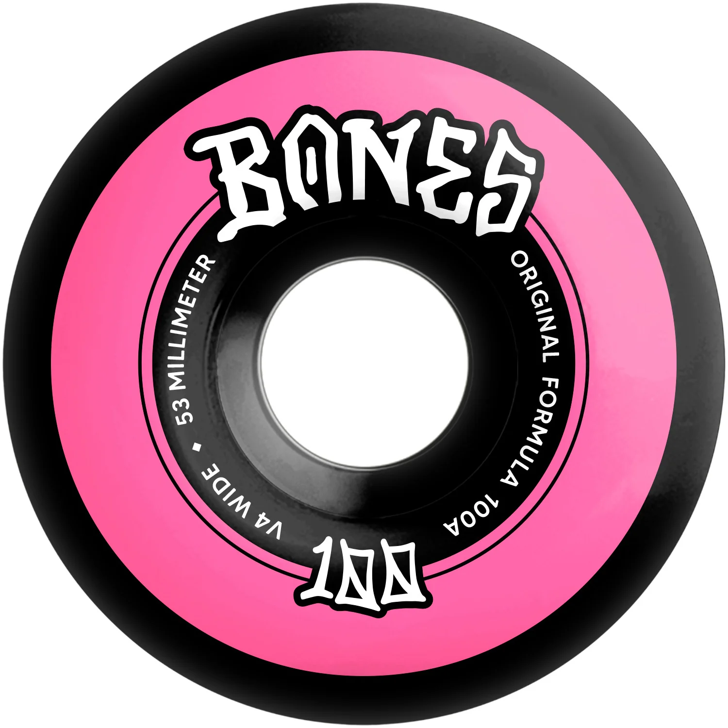 Bones Skateboard Wheels 53mm Original V4 Wide 100A Black - Image 2