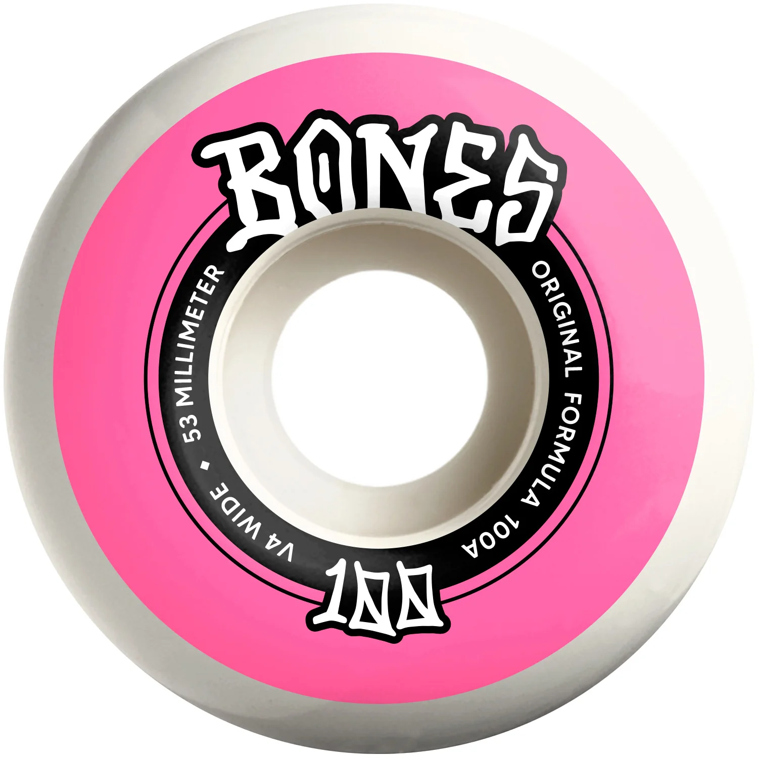 Bones Skateboard Wheels 53mm Original V4 Wide 100A White - Image 2