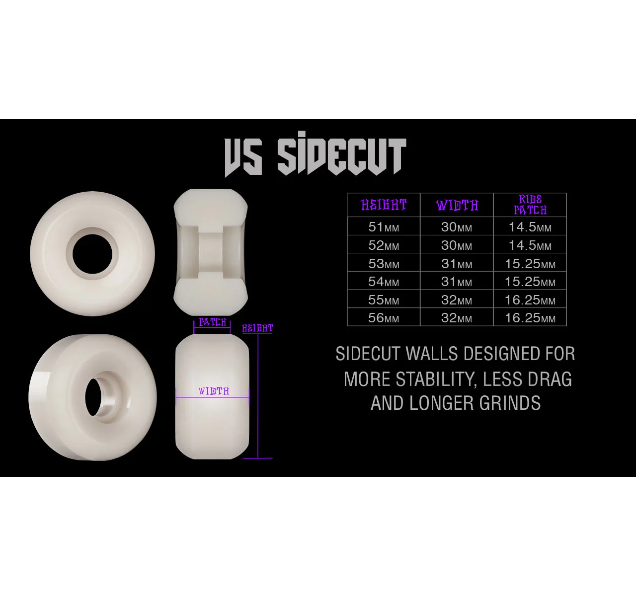Bones Skateboard Wheels 53mm Original V5 Sidecut 100A Black - Image 3
