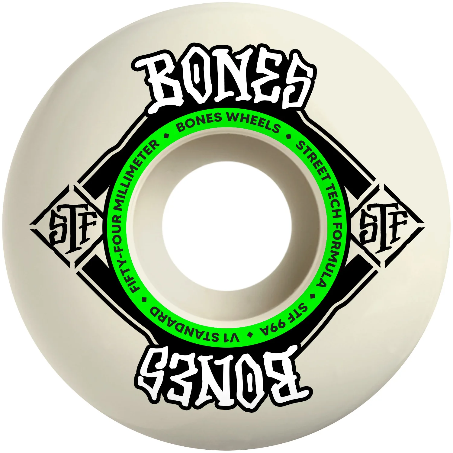 Bones Skateboard Wheels 54mm STF V1 Standard 99A White - Image 2