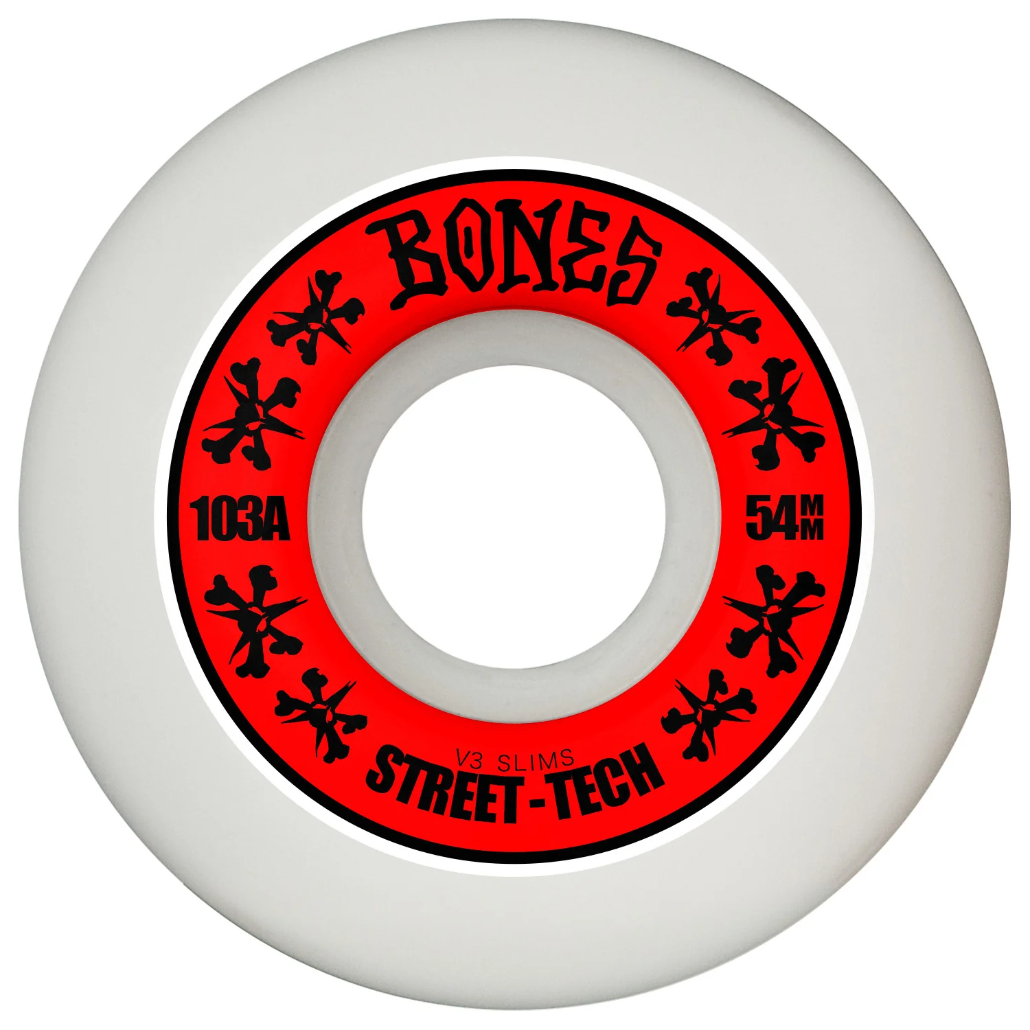 Bones Skateboard Wheels 54mm STF V3 Slims 103A White - Image 2