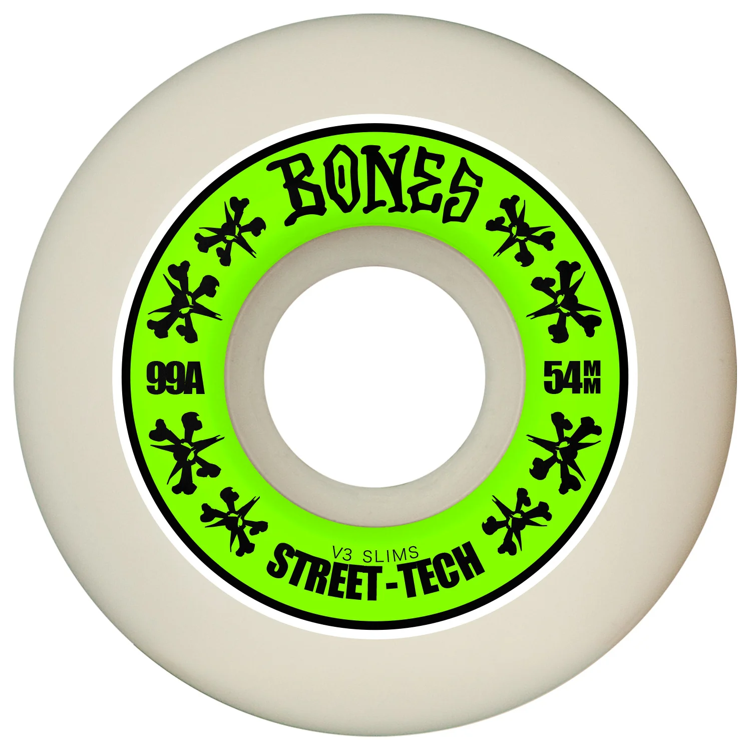 Bones Skateboard Wheels 54mm STF V3 Slims 99A White - Image 2