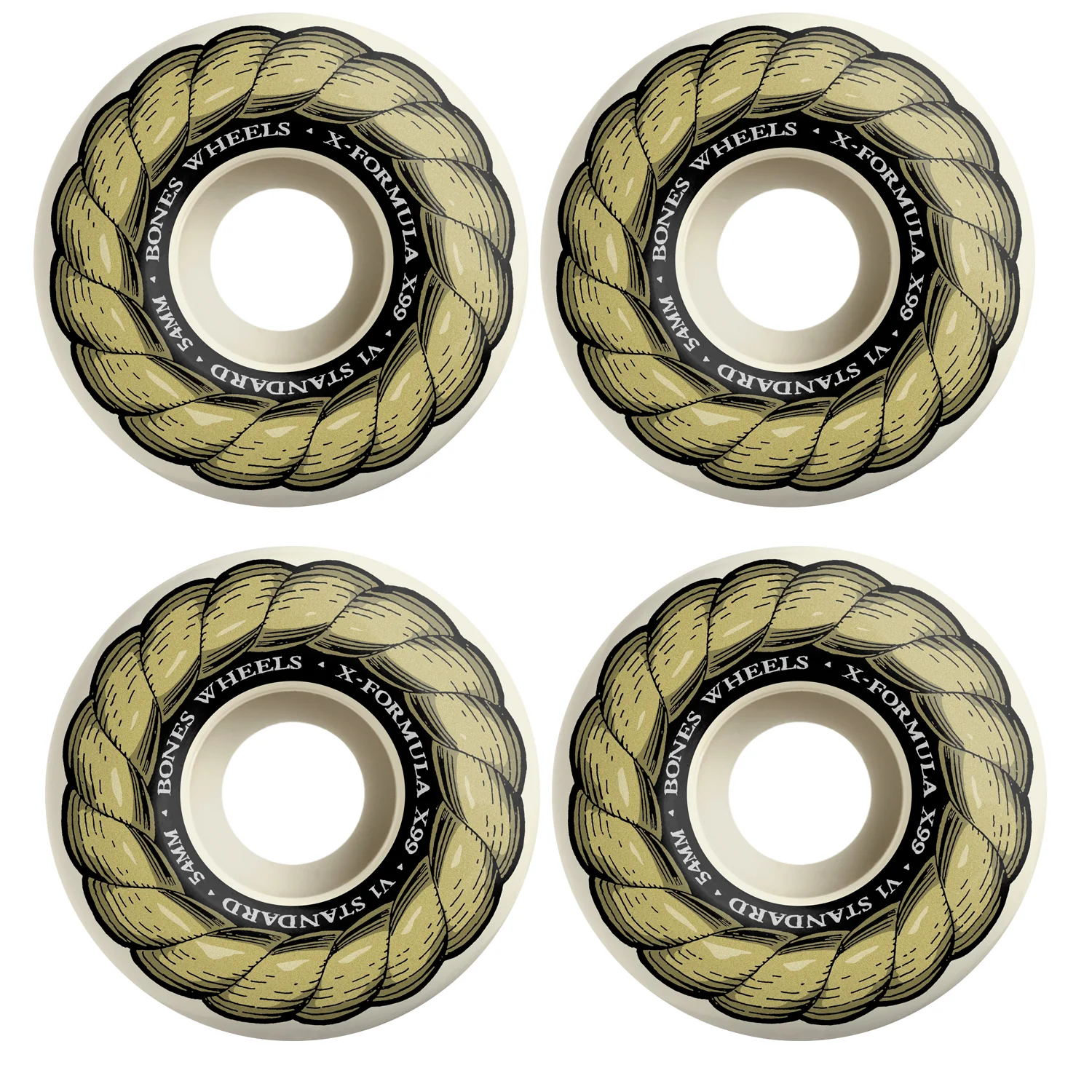 Bones Skateboard Wheels 54mm X-Formula Standard V1 99A White
