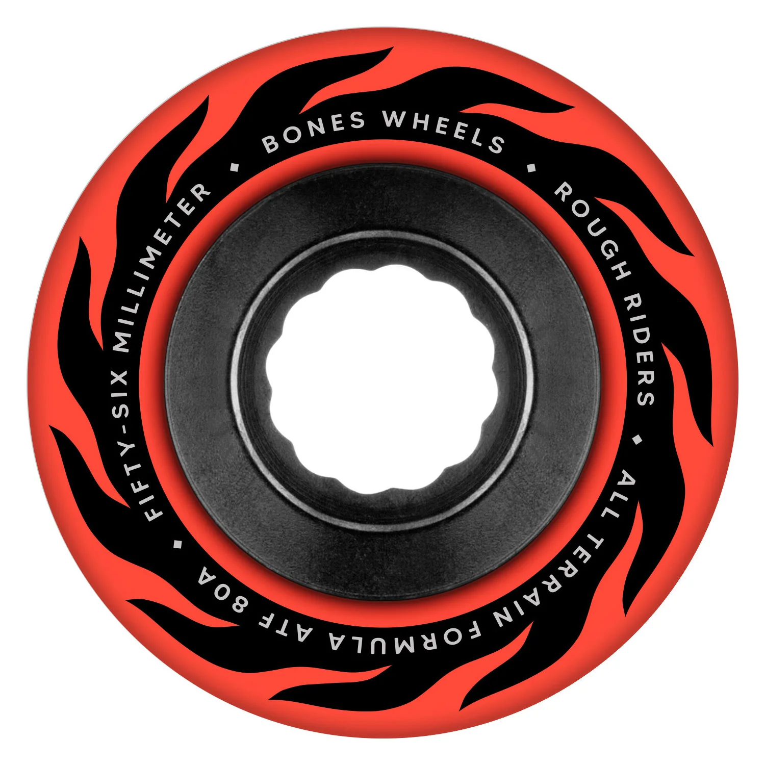 Bones Skateboard Wheels 56mm Eternal Flame Rough Riders ATF 80A Red - Image 2