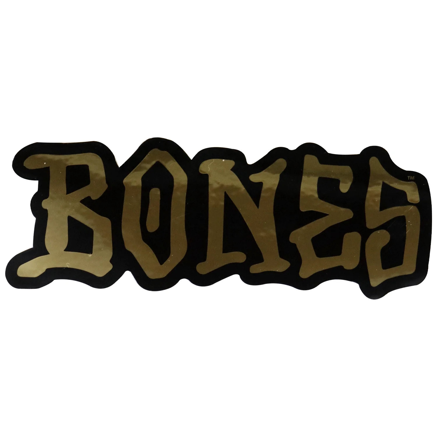 Bones Wheels Skateboard Sticker Logo Black/Gold 7" x 2.5"