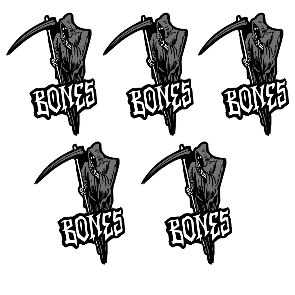 Bones Wheels Skateboard Sticker Reaper Burial 4" 5-Pack