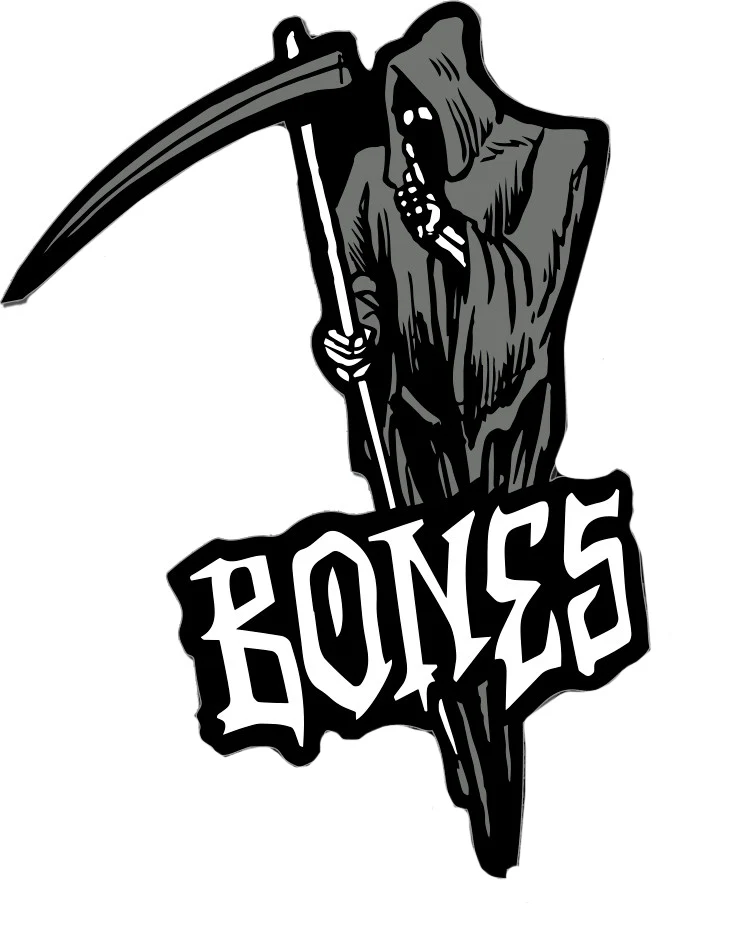 Bones Wheels Skateboard Sticker Reaper Burial 4" 5-Pack - Image 2