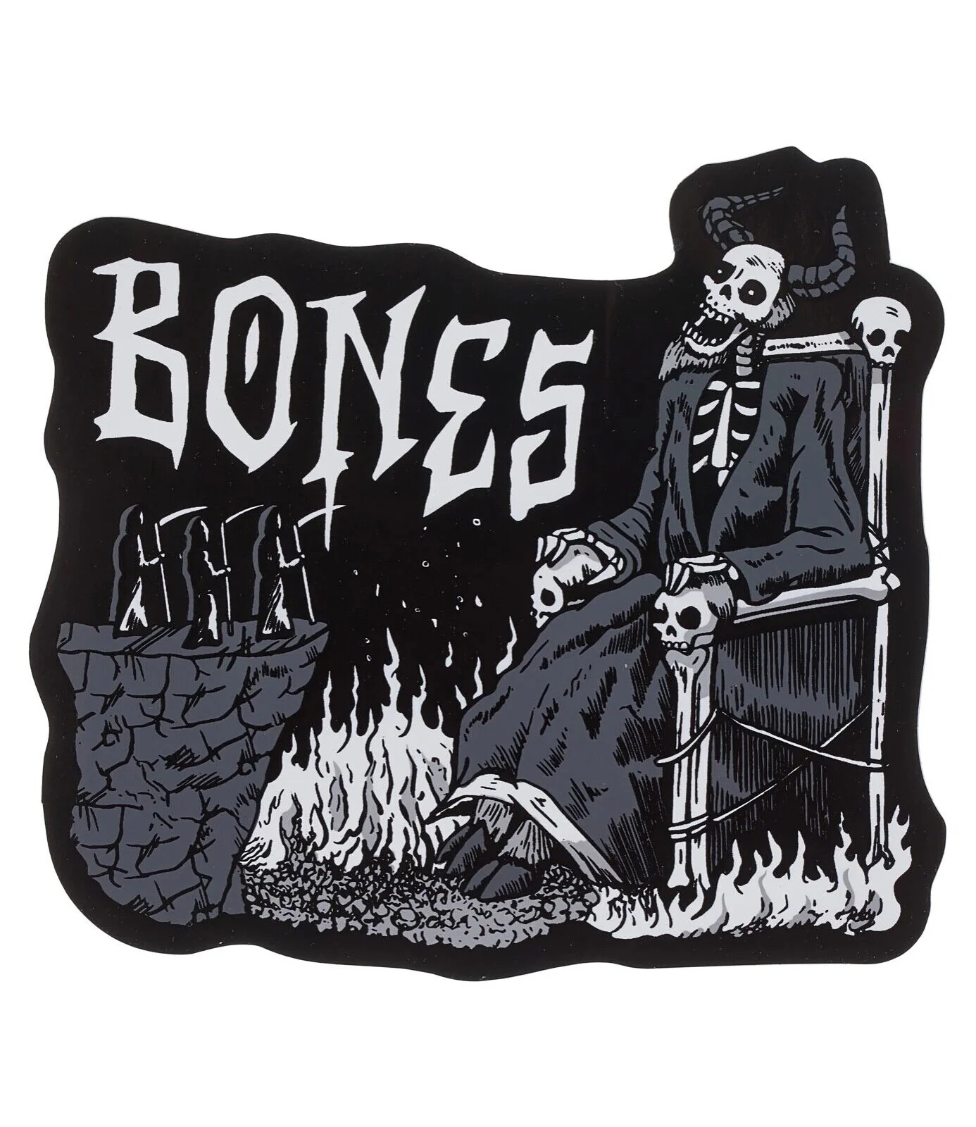 Bones Wheels Skateboard Sticker Reaper Hades 4"