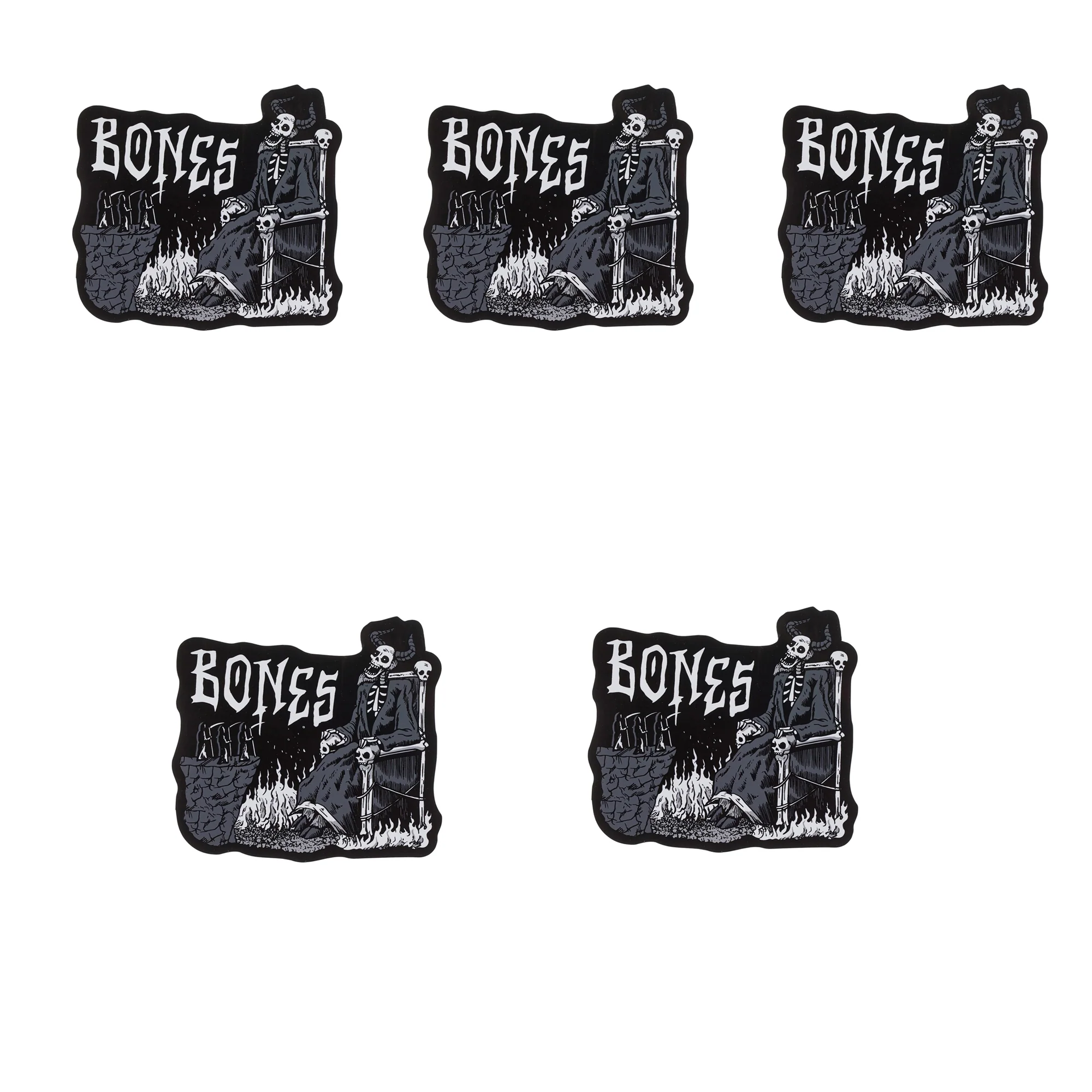 Bones Wheels Skateboard Sticker Reaper Hades 4" 5-Pack
