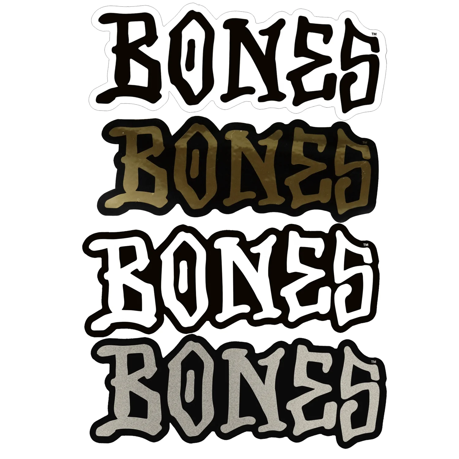 Bones Wheels Skateboard Stickers Logo 4-Pack