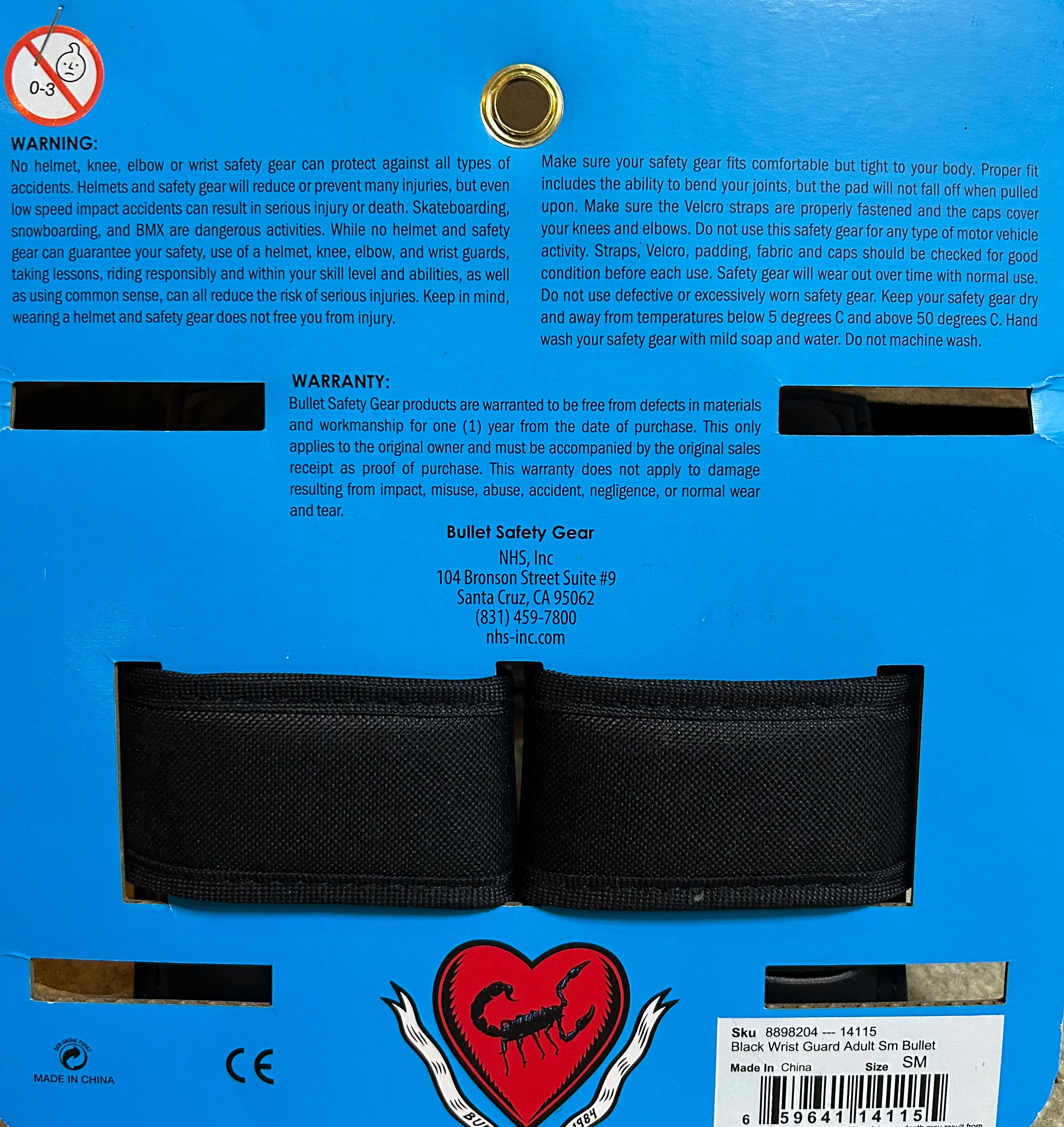 Bullet Pads Wrist Guards Black Size M - Image 3