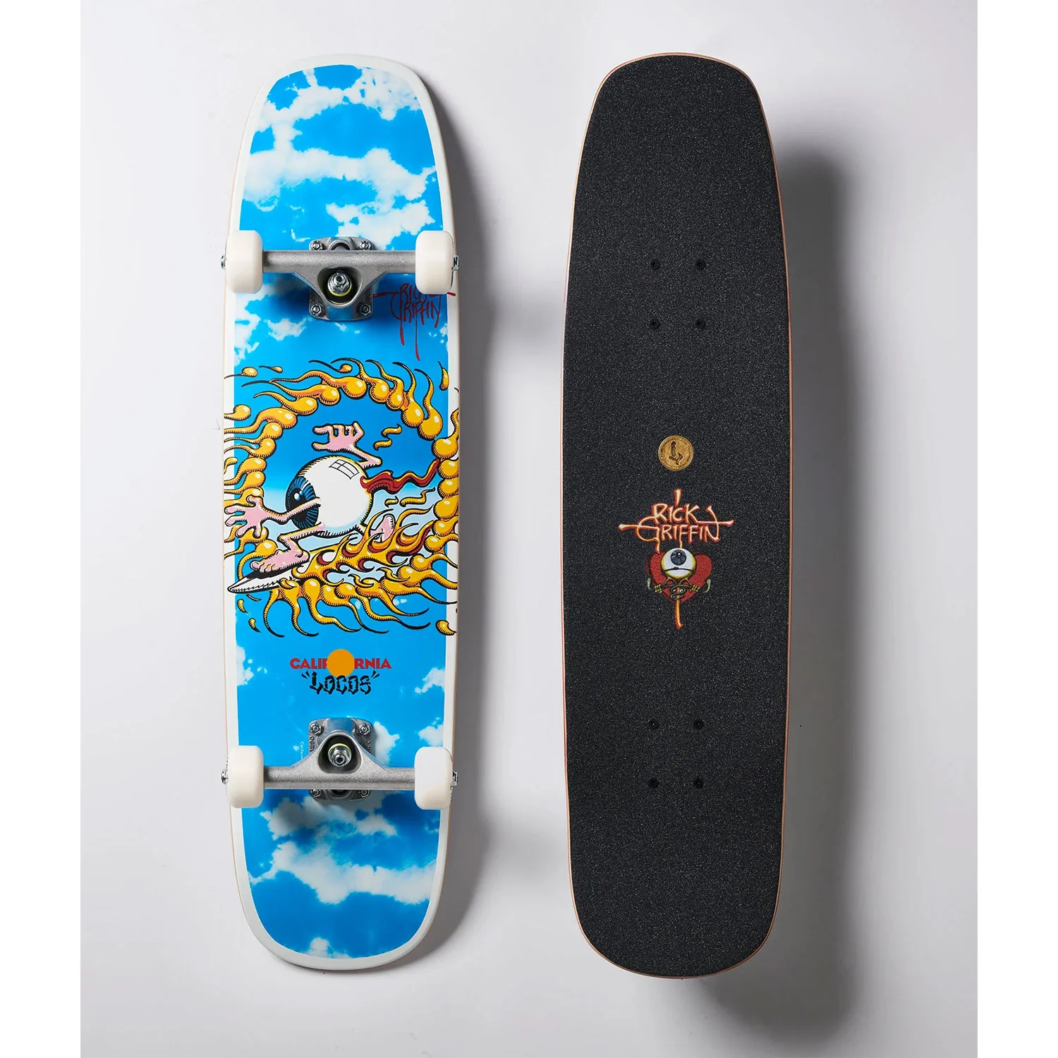 California Locos Skateboard Complete Rick Griffin Surfing Eyeball 8.0"