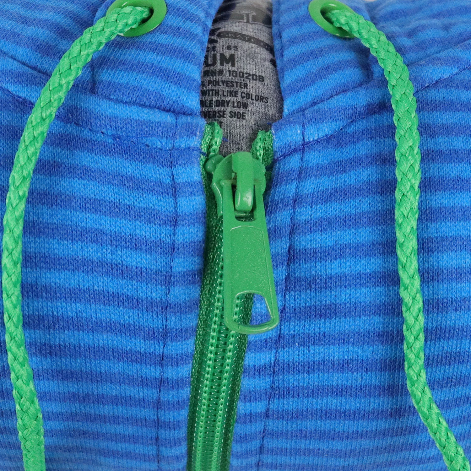 CCS Skateboard Hoodie Micro Stripe Stash Pocket Zip Royal/Sky/Green - Image 3