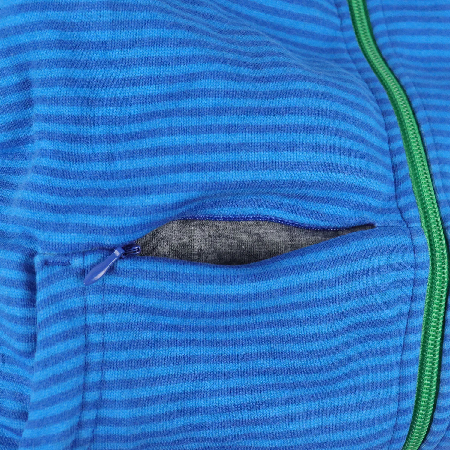 CCS Skateboard Hoodie Micro Stripe Stash Pocket Zip Royal/Sky/Green - Image 6