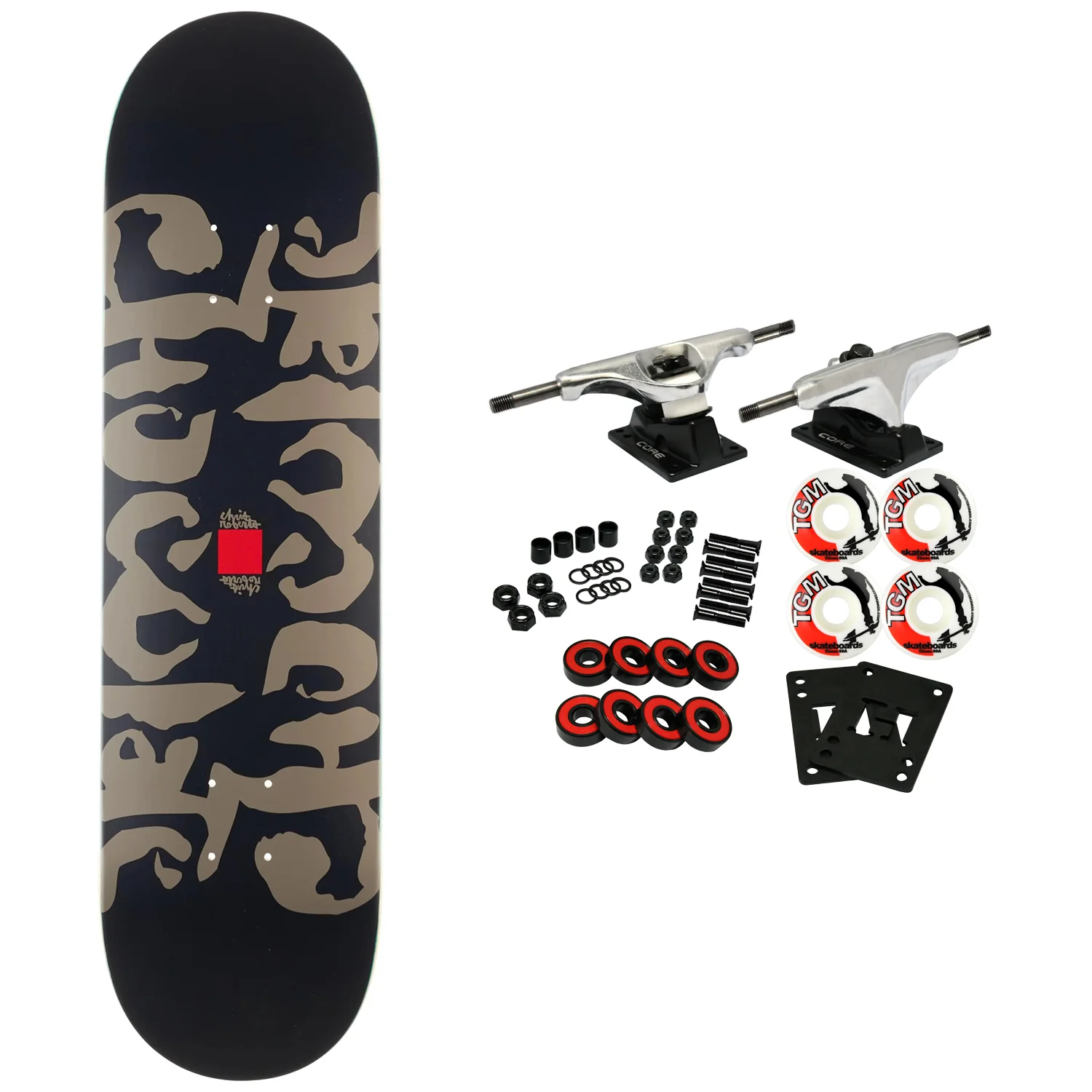 Chocolate Skateboard Complete Chris Roberts Ink Blot Twin Navy 8.25" x 31.875"