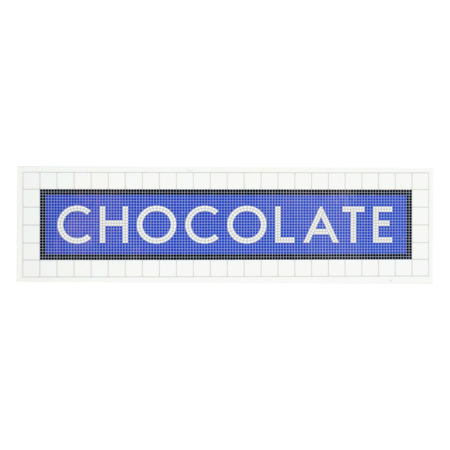 Chocolate Skateboard Sticker Tiled Blue 1.5" x 5"