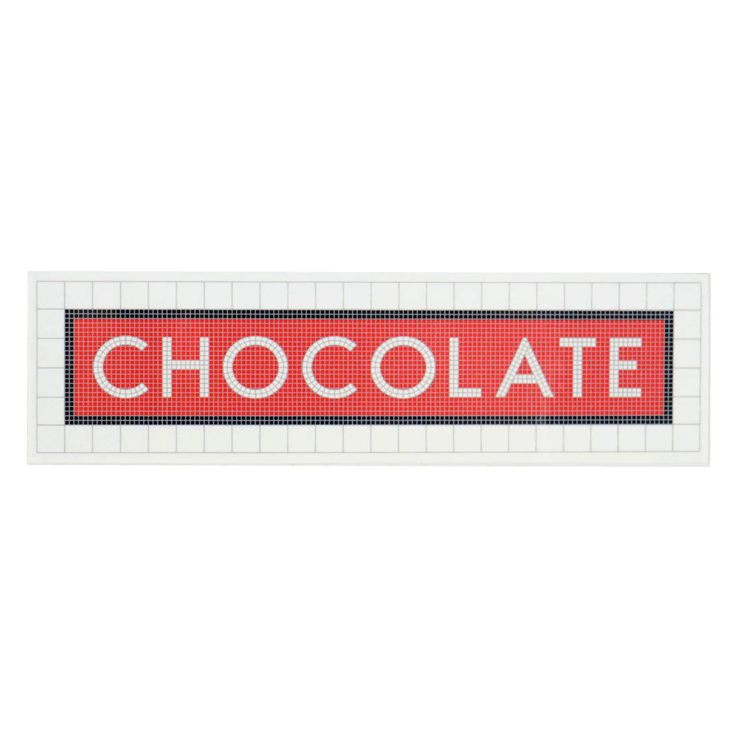 Chocolate Skateboard Sticker Tiled Red 1.5" x 5"