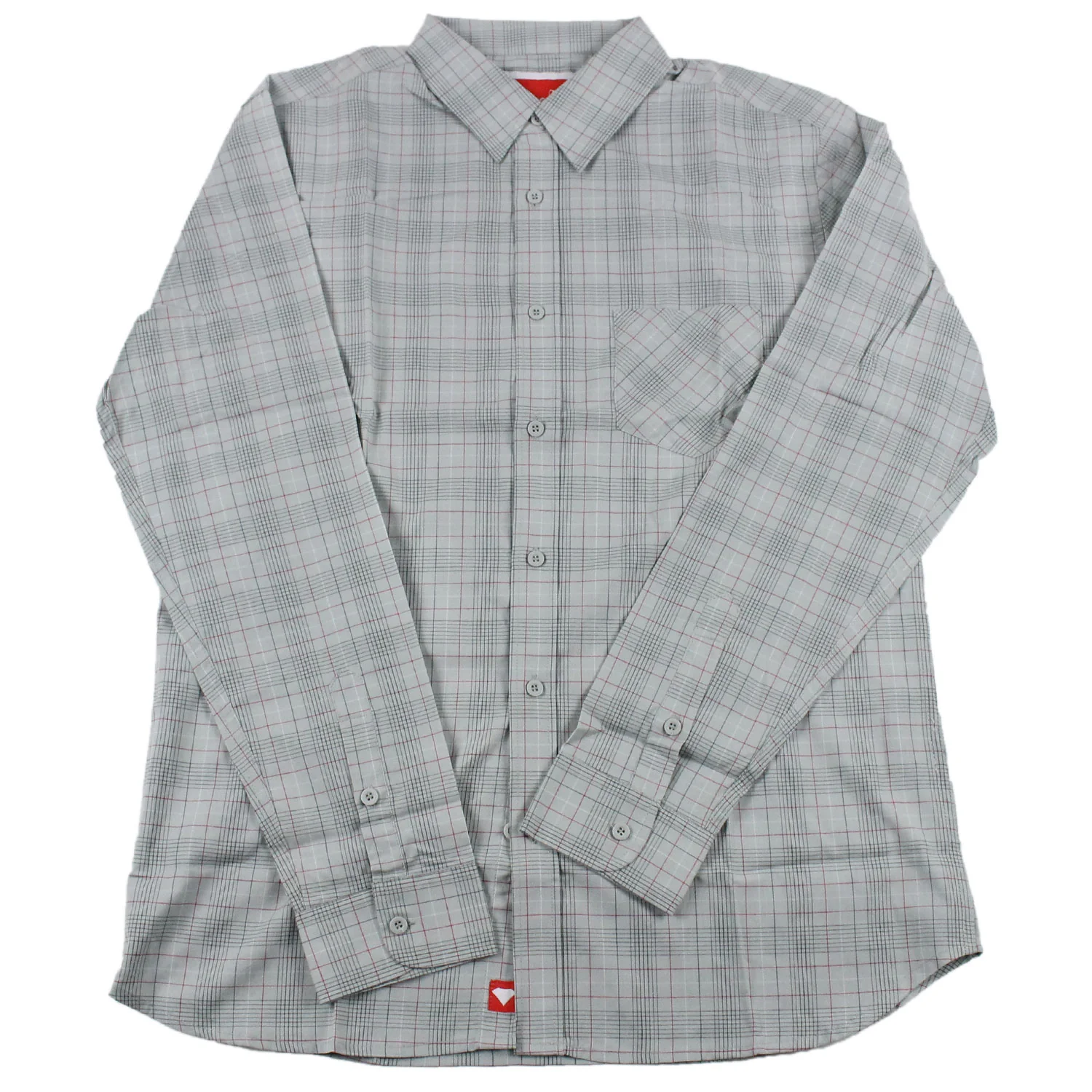 Chocolate X Diamond Supply Longsleeve Button Up Shirt Grey