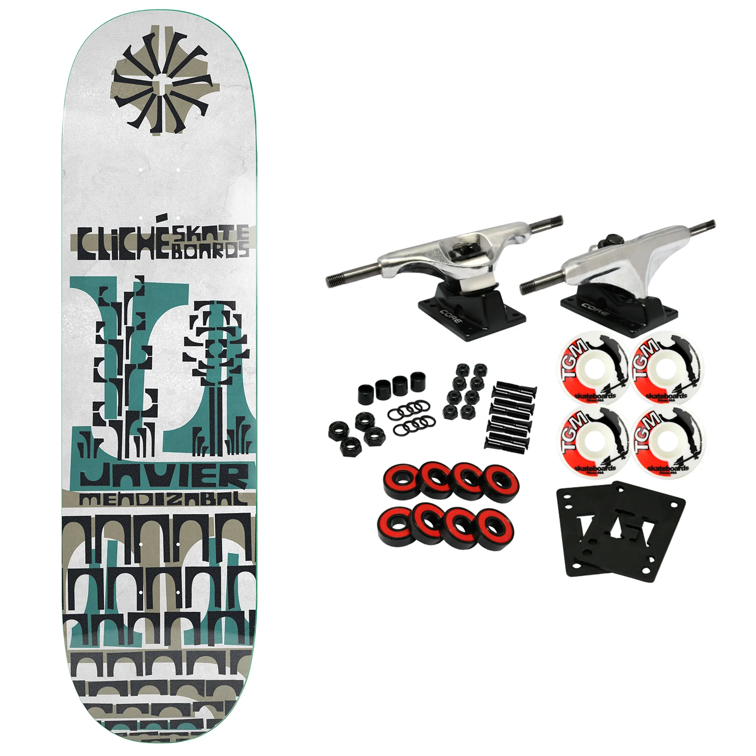 Cliche Skateboard Complete Javier Mendizabal Griptape Art 8.25" x 31.7"