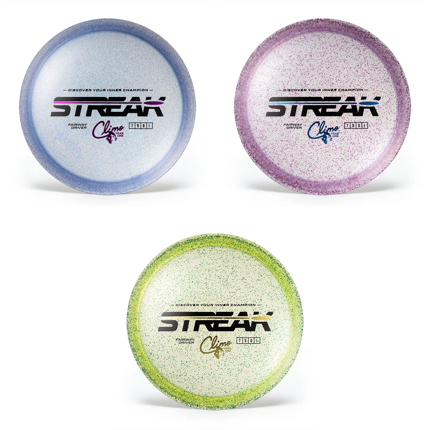 Climo Disc Golf Victory Line Sparkle Year 1 Streak Fairway Driver 7/5/0/1 - Choose Exact Disc