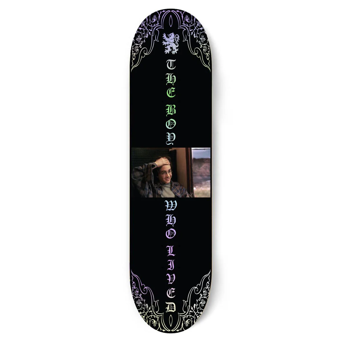 Color Bars Skateboard Deck Harry Potter Boy Who Lived Skate Holographic 8.25"
