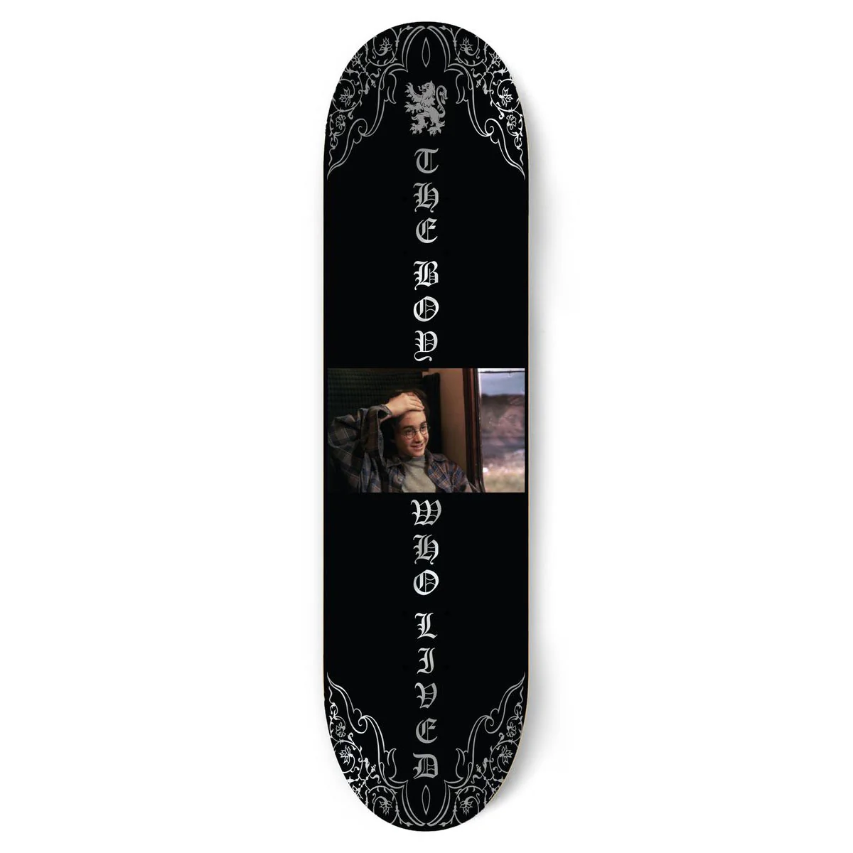 Color Bars Skateboard Deck Harry Potter Boy Who Lived Skate Silver Foil 8.5"