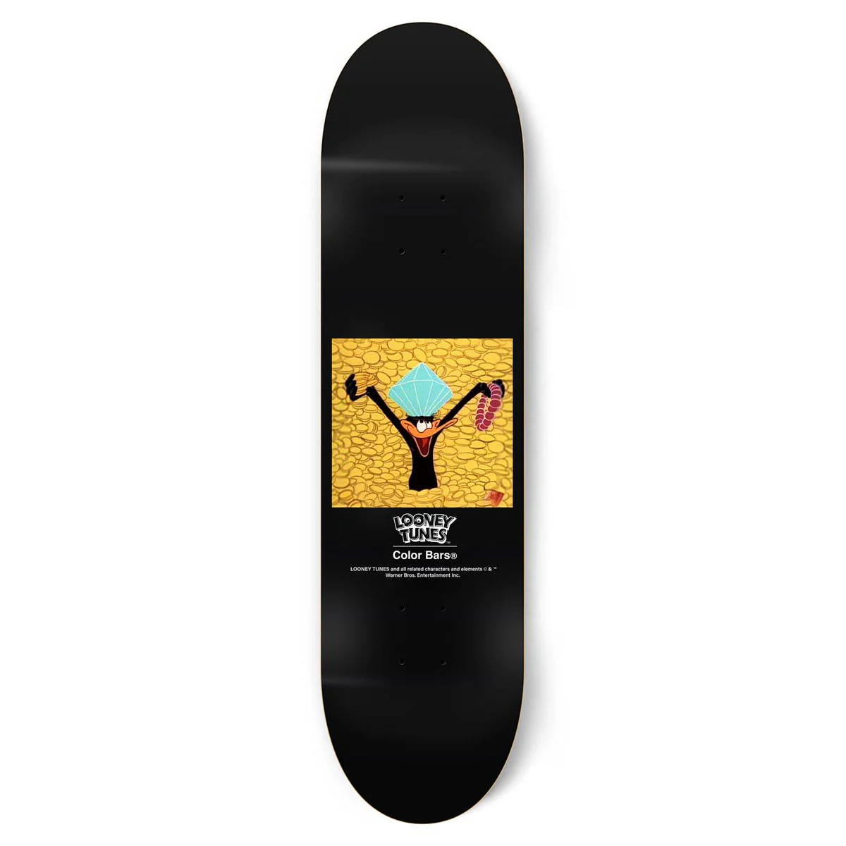 Color Bars Skateboard Deck Looney Tunes Riches Gold Foil 8.25" - Image 2