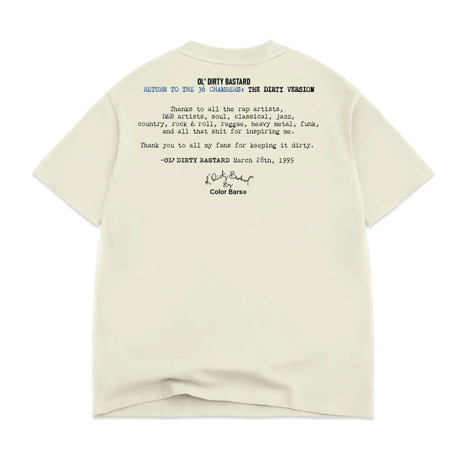 Color Bars Skateboards Shirt ODB ID Card Off White - Image 2
