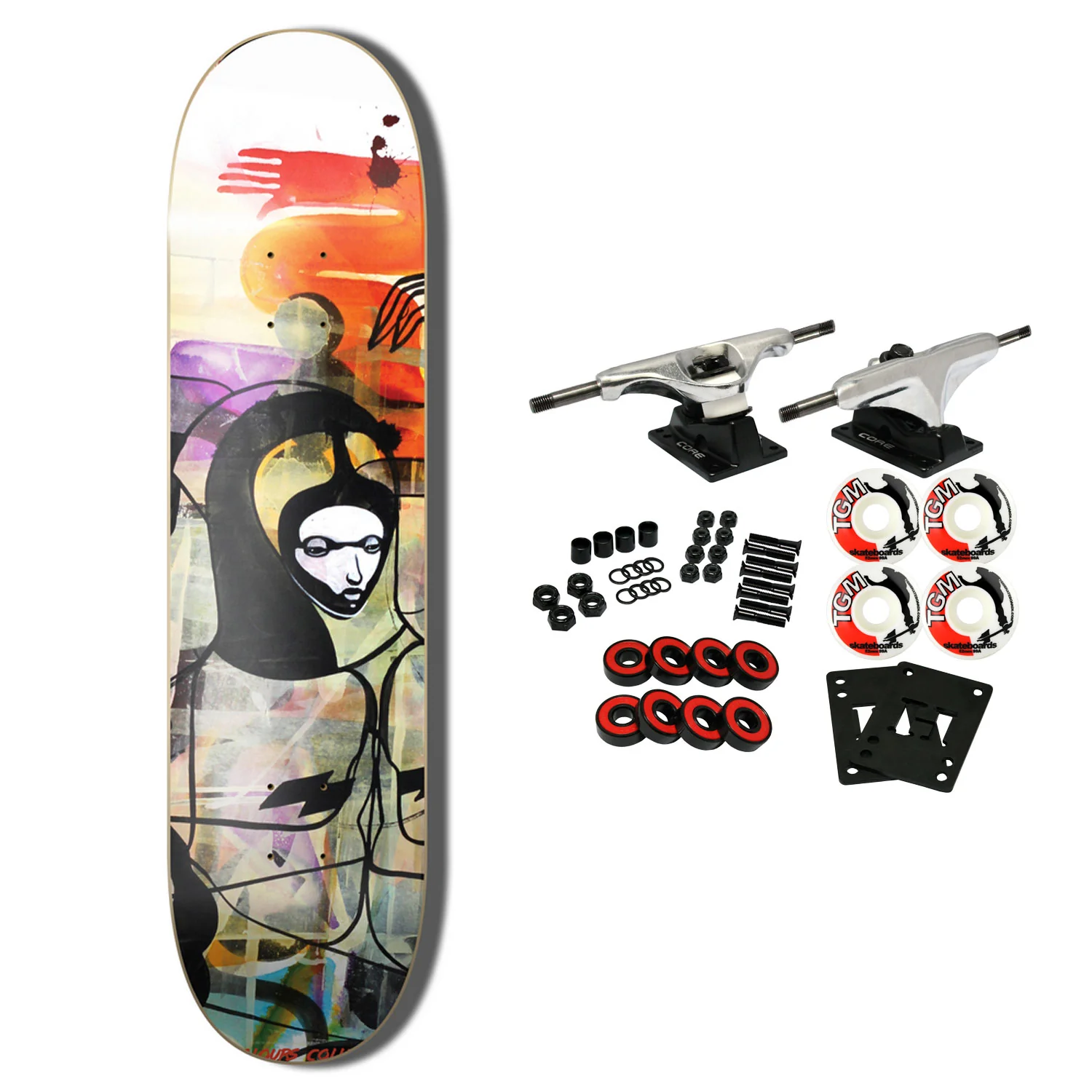 Colours Collectiv Skateboard Complete Will Barras x Paul Hart Grunge Queen Carbon Fiber 8.0" x 31.5"